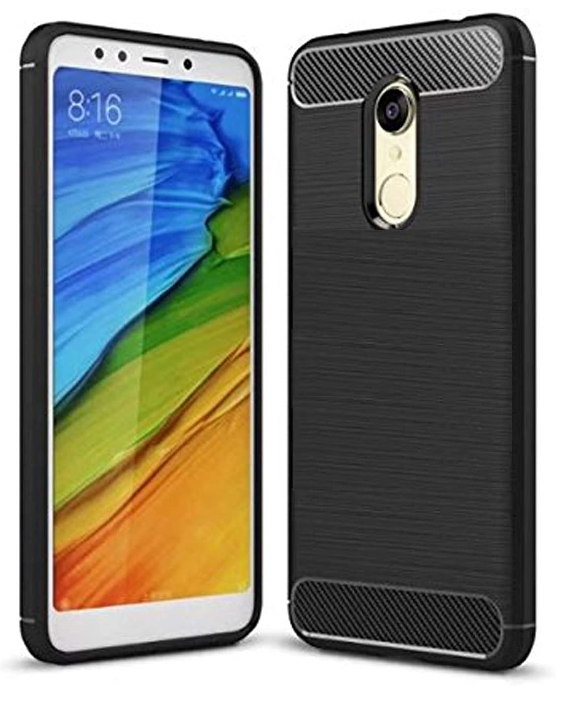 JGD PRODUCTS for Redmi Note 5 Carbon Fiber Armor Drop Tested Shock Proof TPU Back Case Cover