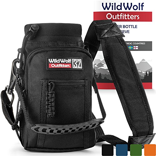 Wild Wolf Outfitters Water Bottle Holder for 32oz Bottles Black - Carry, Protect
