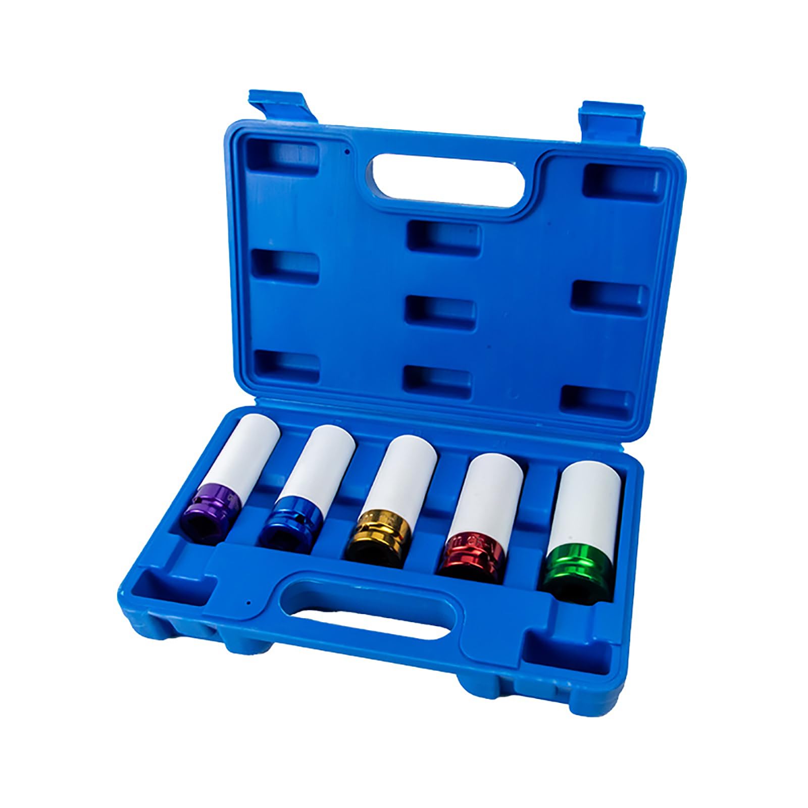 Msioytog 5 Piece Set Profession Impacts Sleeve Maintenance Set Easy To Use Essential Tool 1 / 2Inch For Safe Wheel Removal, Rims Damage Protective Impacts Socket