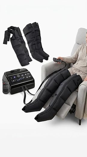 Carefit Air Compression Arm &amp; Leg Massager for feet, Calf, Thigh and Hands, Heavy Duty, Electric DVT Pump, Black