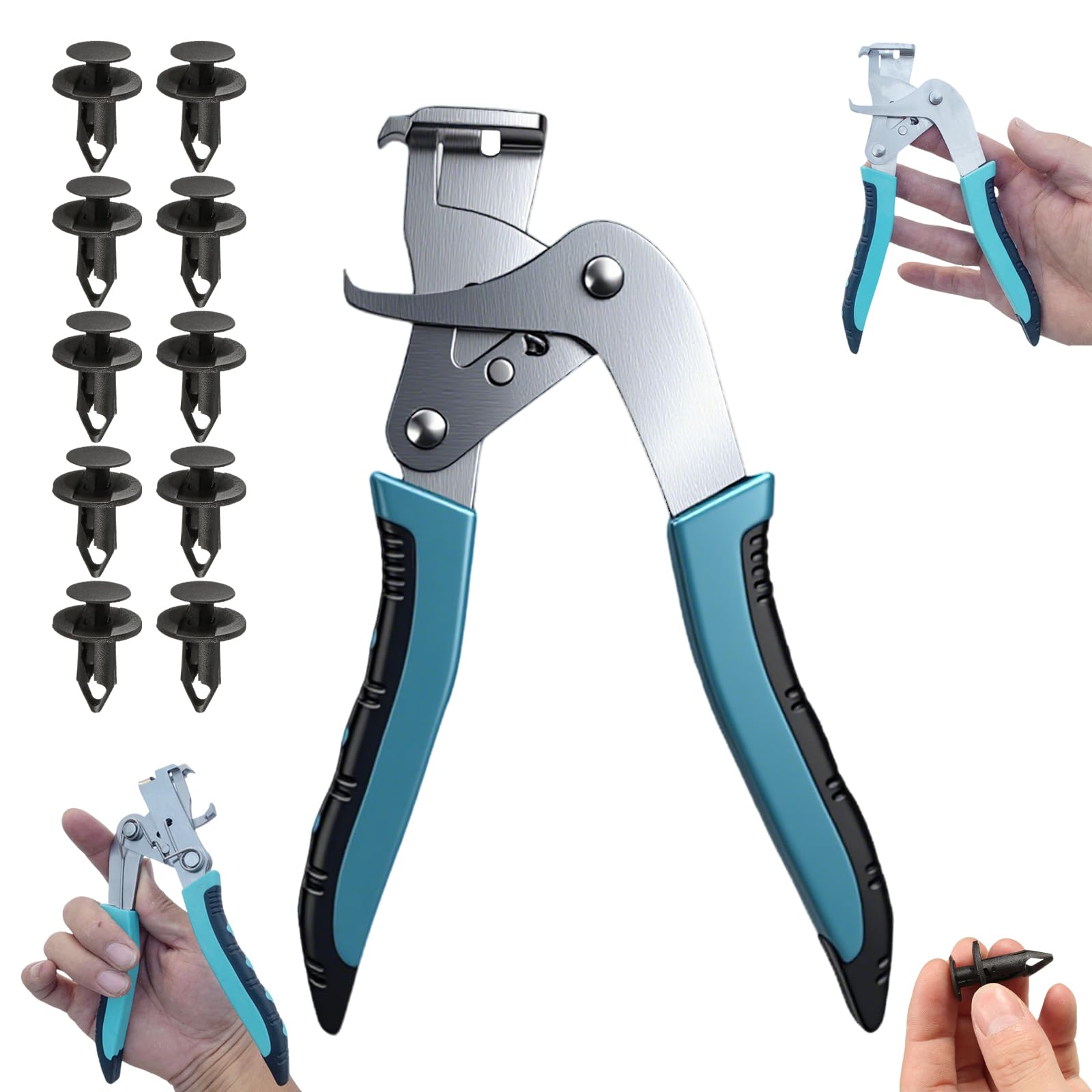 Car Clip Pliers and Disassembly Tools, 6.5 inches Efficient Multi-Functional Automotive Snap Pliers, Removes Plastic Clips, Buckles, Rivets, Open the Panels Effortlessly without Damage