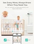 Dr.Care VistaView Lite Intelligent WiFi Moniteur bébé - 4” 720P Séparer l'écran & 1080P Contrôle de l'application de caméra, alertes de mouvement, HD Vision nocturne, 3000mAh Batterie, 2-Way Parler, Multi-User, Triple Sécurité, 1000ft Portée