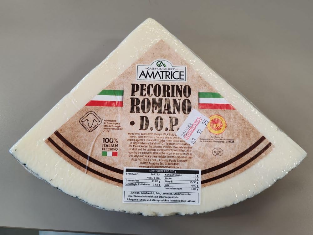 PECORINO ROMANO DOP Caseificio Storico Amatrice - 1 Kg. -Fromage de Brebis Assaisonné