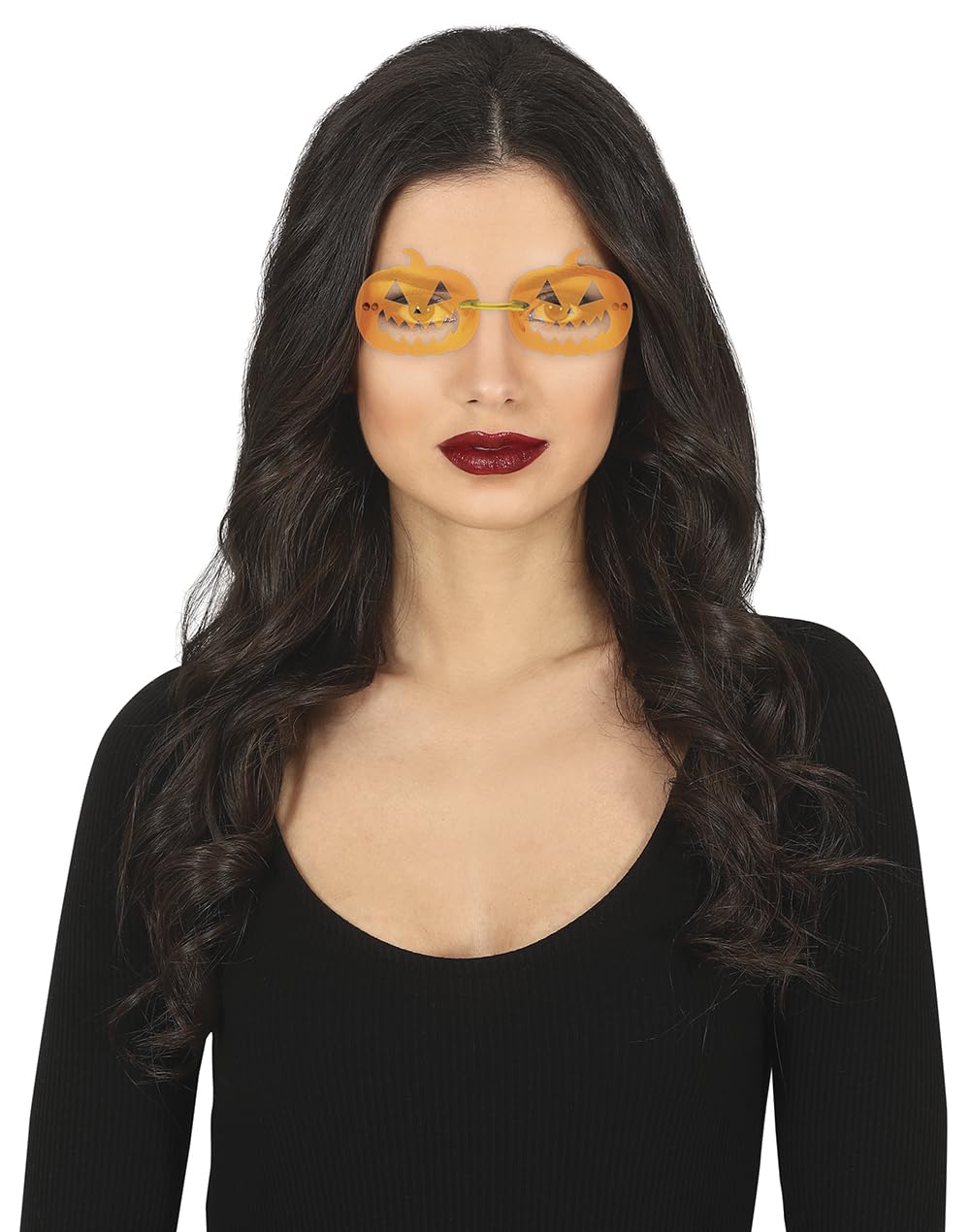 FIESTAS GUIRCA | Pumpkin Glasses (One Size) - Fancy Dress Accessory for Halloween and Costume Parties - Unisex Adult - Orange