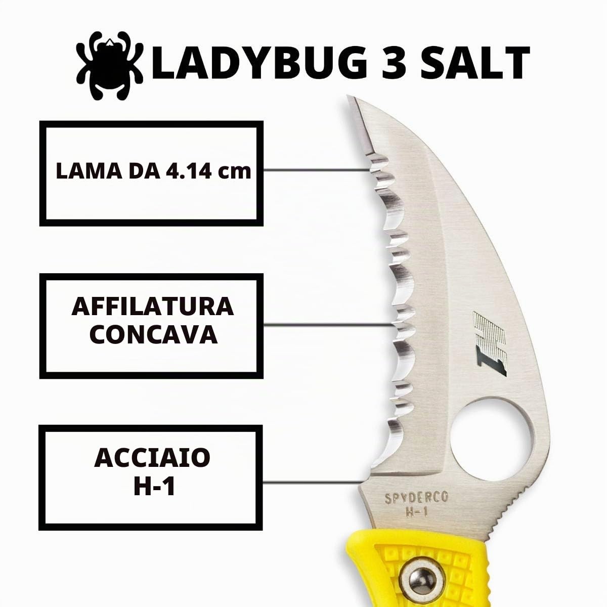 Spyderco SCLYLS3HB Coltello Tascabile, Unisex – Adulto, Giallo, Taglia Unica