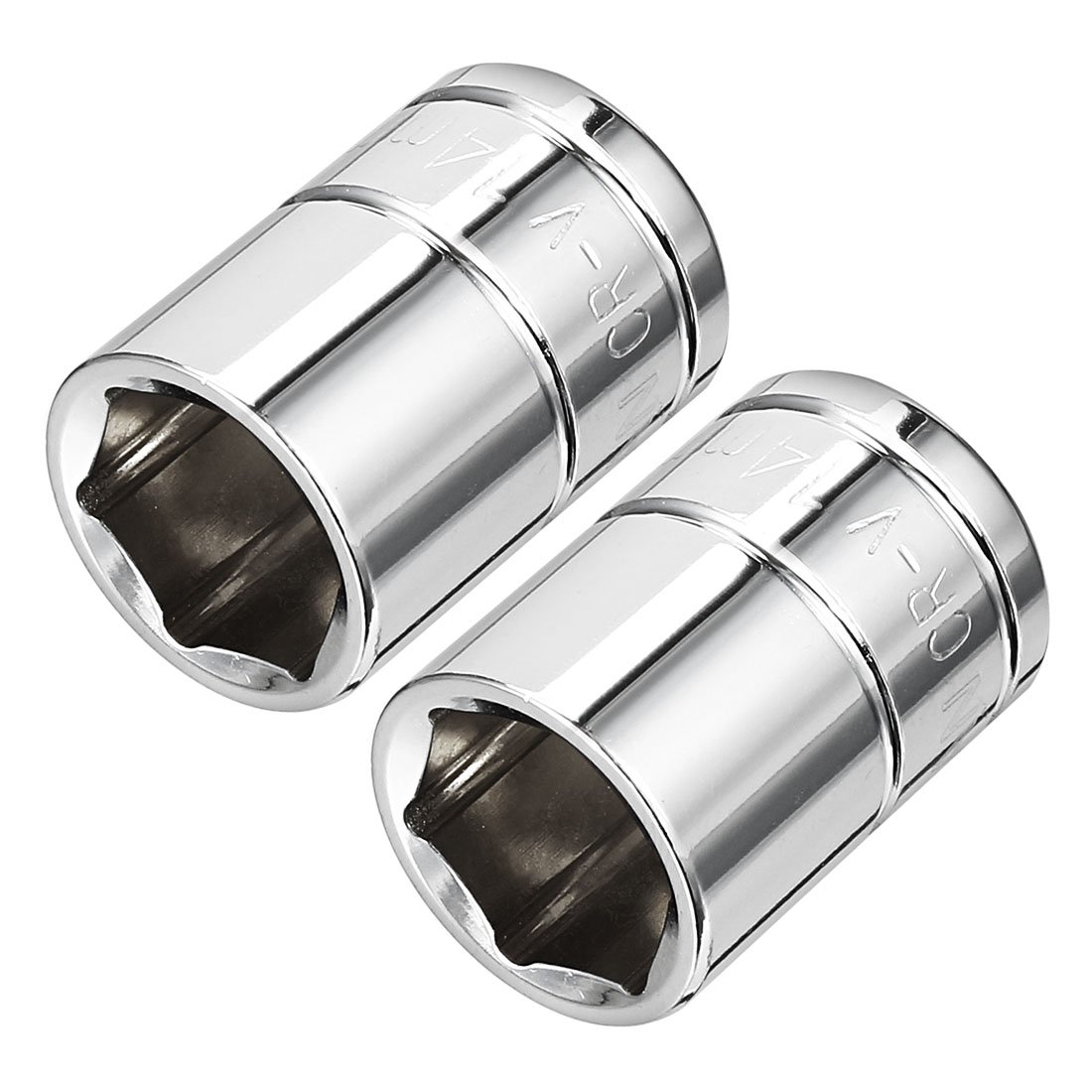 sourcing map 2 Pcs 3/8-Inch Drive 14mm 6-Point Shallow Socket, Metric, Cr-V