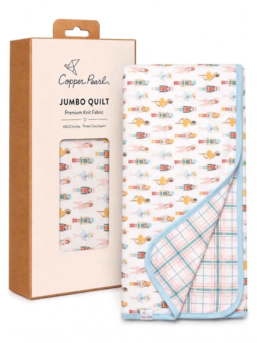 Copper Pearl Jumbo Three-Layer Baby Blanket: Soft Baby Quilts for Boys and Girls | Breathable, Cozy, Toddler Blanket | Baby Quilt for Newborns | 60x72 Premium Material | Juliet