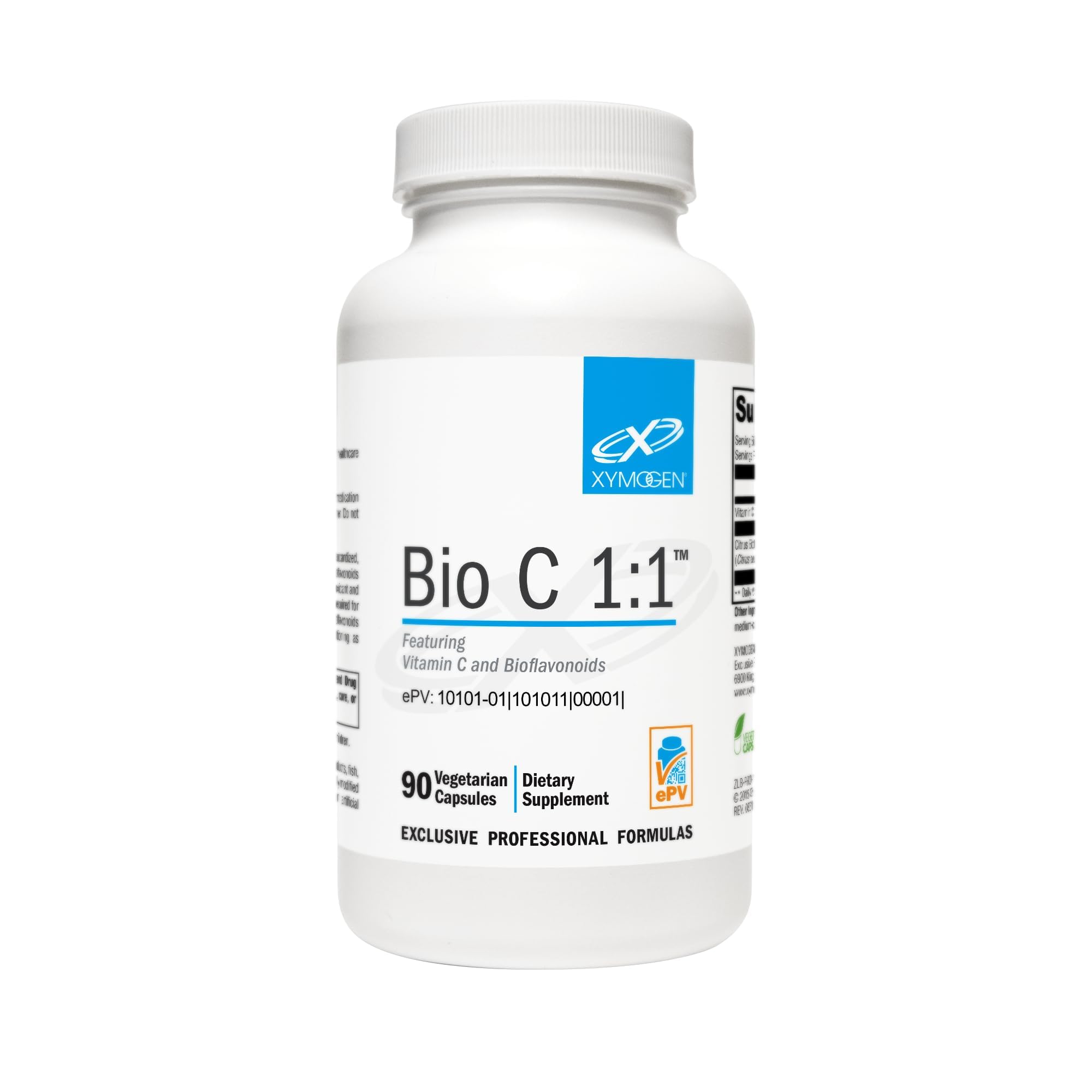 Bio C 1:1 - High Potency Vitamin C Supplement with Citrus Bioflavonoids - Antioxidant + Immune Support, Promotes Collagen Synthesis (90 Vitamin C Capsules)