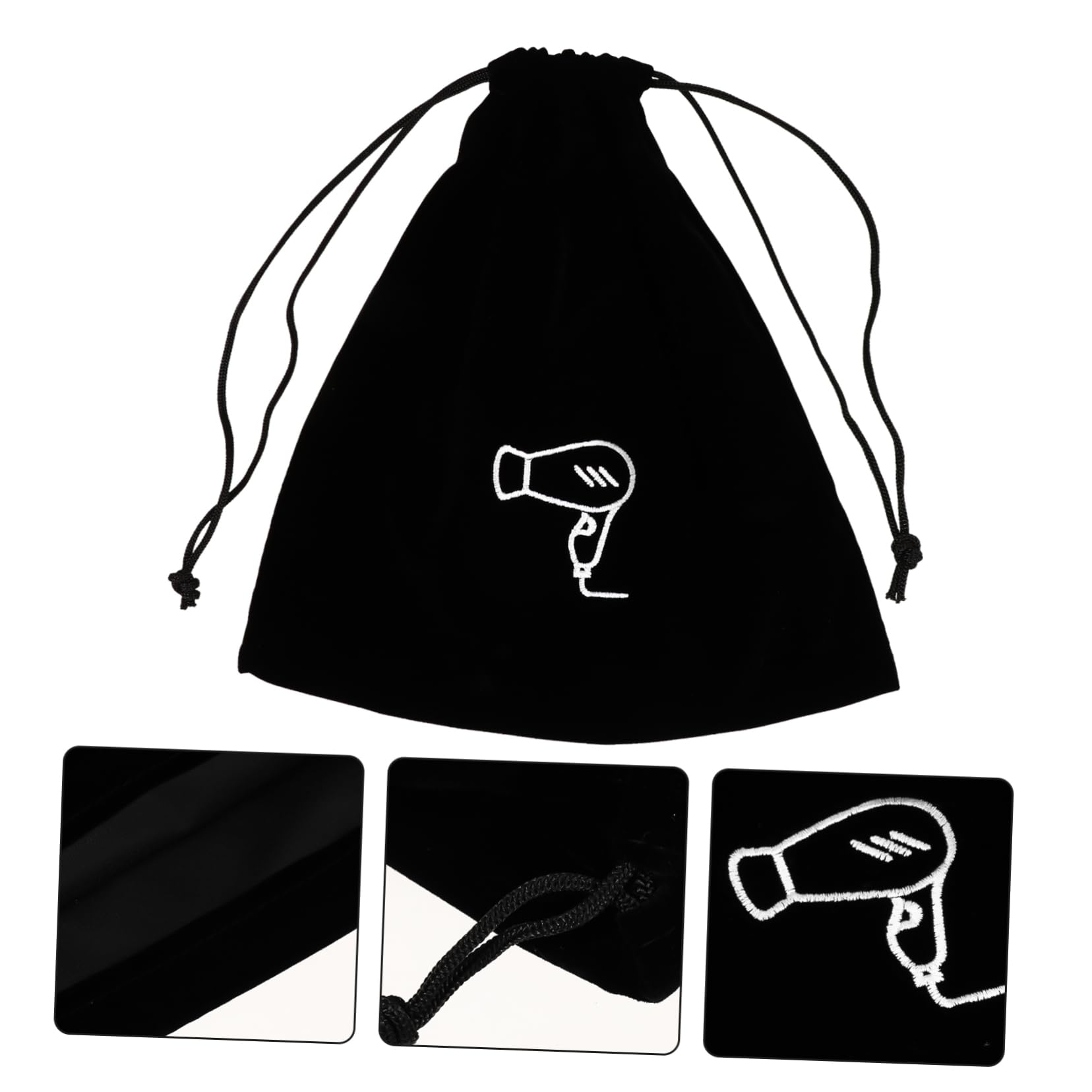 DOITOOL Bolsa De Terciopelo Para Almacenamiento De 10 Piezas Organizador Universal De Forro Polar Para Secador De Pelo Con Cordón Para Artículos De Tocador Pequeña De Franela