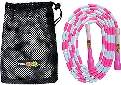 Corda Pular Segmentada Crossover Beaded Rope Freestyle Ajustável Pink Rush