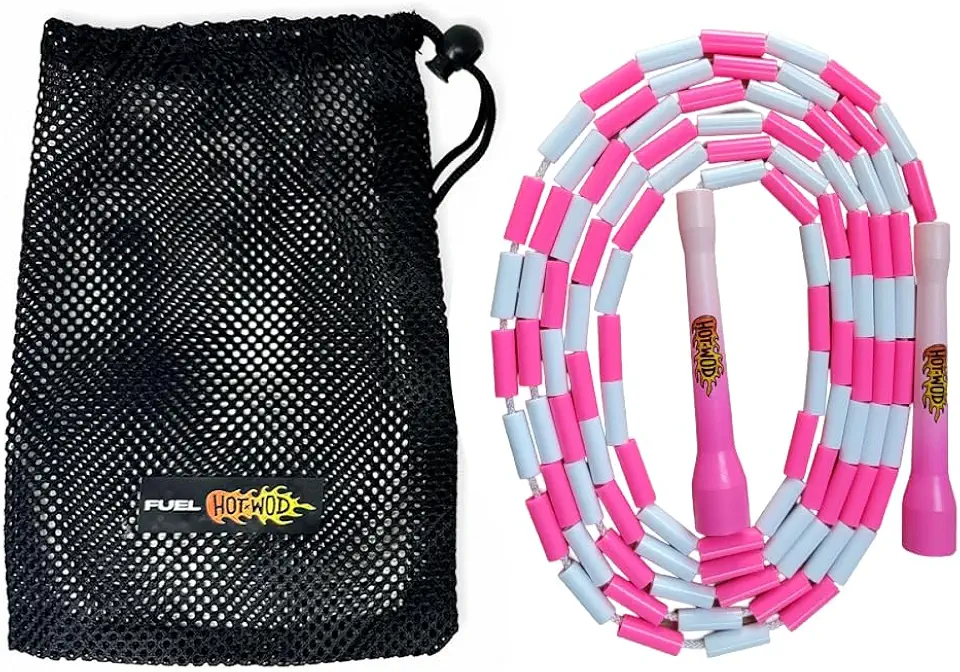 Corda Pular Segmentada Crossover Beaded Rope Freestyle Ajustável Pink Rush
