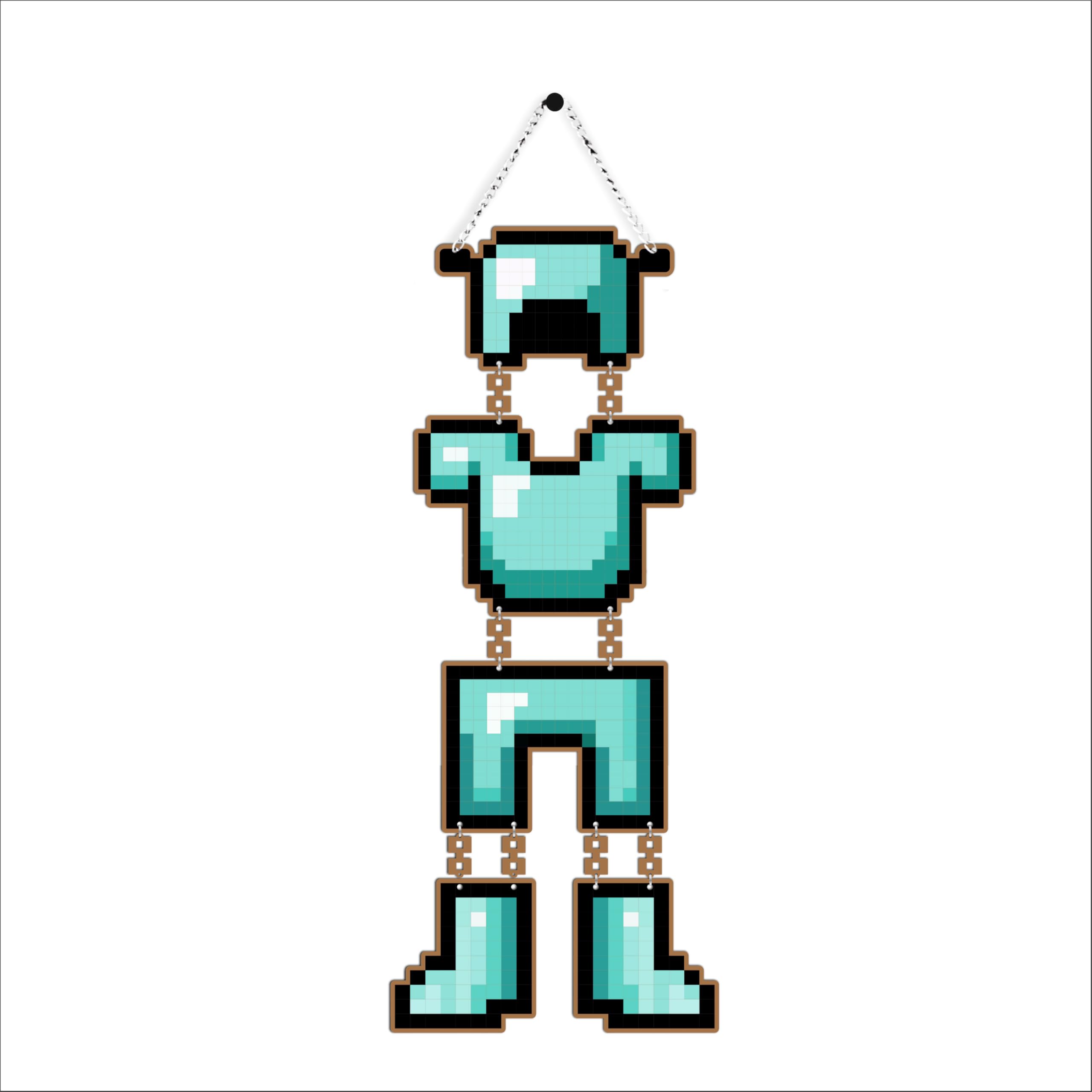 Decor Palace Pixel Armor Wall Hanging | Premium MDF Wooden Hanging Decor | Retro Pixel Style Room Decoration | Gaming Inspired Wall Art for Bedroom, Kids Room, Living Room & Gift-image-3