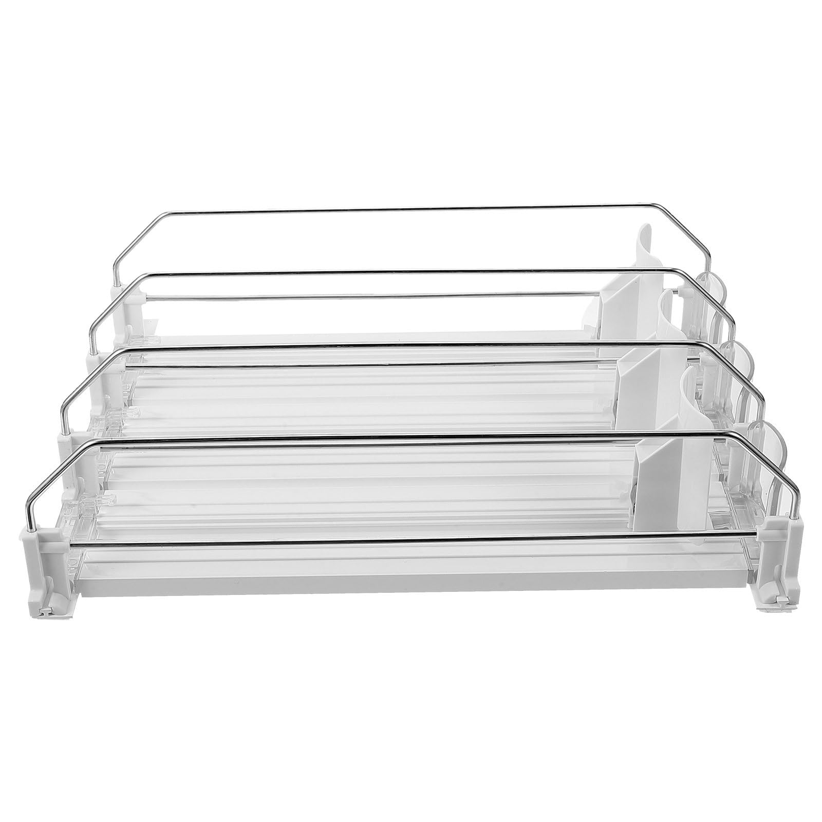 EXCEART Distributeur de Boissons Automatique Pousseur de Rayon pour Supermarché en ABS et Fer Blanc Organiseur de Canettes pour Réfrigérateur pour Magasins