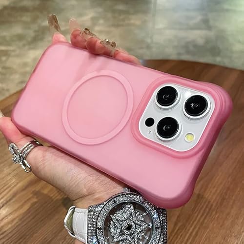 ZXDK ���C�g �g�� �P�[�X iPhone 15 14 13 12 Pro Max�p Magsafe�Ή� �}�b�g������ �ɔ� �V���v�� �X���� �O���f�[�V���� �J�o�[�P�[�X(�s���N�AiPhone 15 Pro�p)