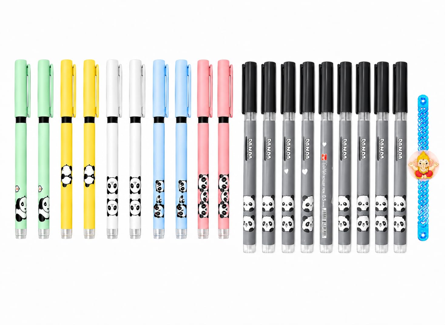 Figo Panda Liquid Roller Pen (Pack of 10 blue and 10 black pens) 0.5mm Tip, Large Capacity Ink, Pipe Tip, Smooth Writing, Multilayer Fin Structure, Blue Ink/Pack of 20-picture-11