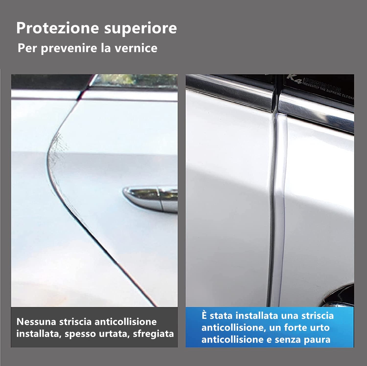 Proteggi bordo auto Striscia 5M protezione bordo in gomma protezione guarnizione a forma di U protezione bordo auto, per Bordi dell'auto per Maggior Parte delle Auto Trasparente