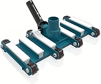 Vista 9 de POOLWHALE Cabezal de vacío de piscina flexible de 14 pulgadas con ruedas, mango giratorio de control de dirección para piscinas enterradas y sobre