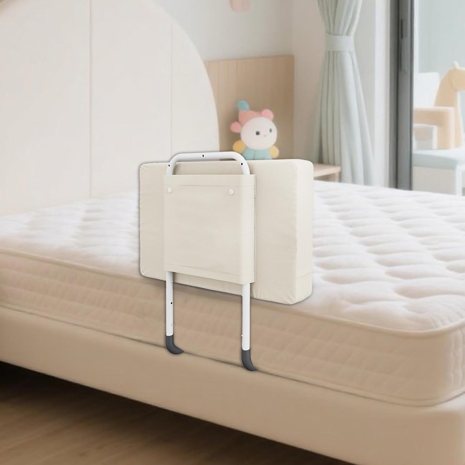 Bed Rail for Toddlers, Adjustable Baby Bed Rail Guard for Twin and Full Size Beds, Bed Safety Rails for Children with Non-Slip Base, Removable Washable Cover, Easy Installation (1 Pack)