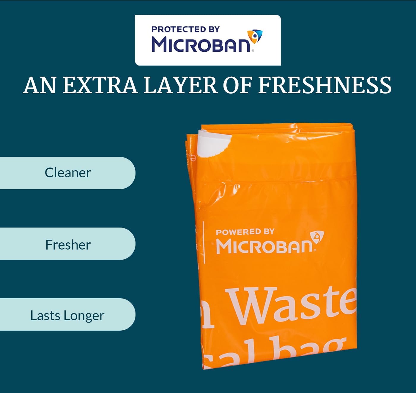 Cleanwaste Medical Sani-Bag+ Revestimientos de inodoro con Microban (a granel, 50 unidades) – Polvo gelificante extra absorbente para excremento/orina – Sin olor y sin fugas – para cuidado de la salud