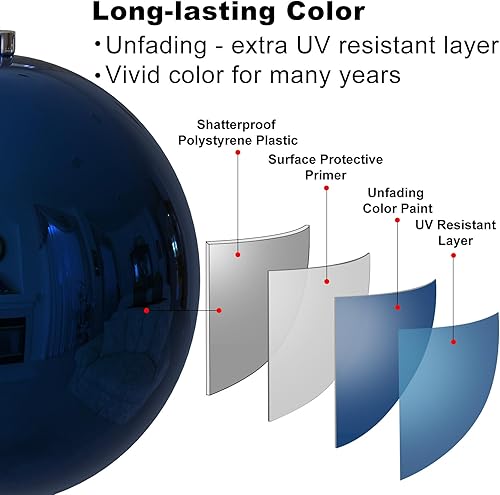 Vista 352 de 18 esferas medianas decorativas navideñas para árbol de Navidad, inastillables, para colgar, color púrpura, 2.5 pulgadas, paquete de 18