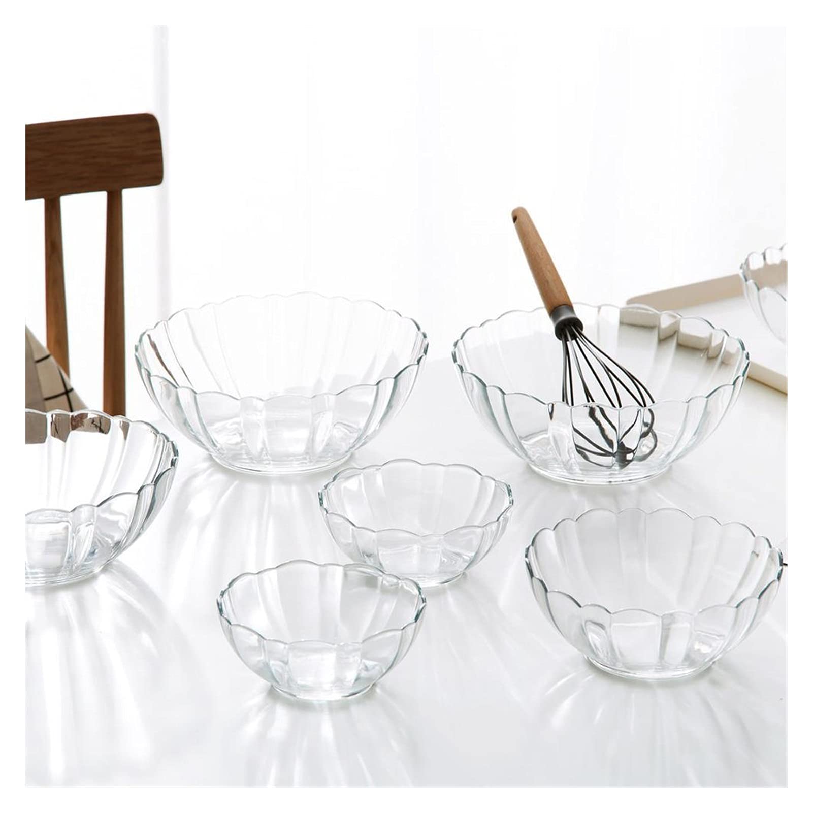 Saladier Bol à fruits, saladier, bols en verre Bol à salade en verre transparent Bol à glace Bol à fruits Plat écologique for micro-ondes Vaisselle Bol à soupe Bol à nouilles de riz Bol à bonbons