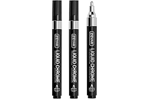 Liquid Chrome Marker Paint Marker, Shiny Silver Pen for Various Surfaces With...