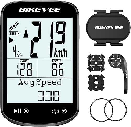 Paquete GPS inalámbrico para computadora de bicicleta, velocímetro y odómetro, sensor de cadencia, retroiluminación automática y parada automática,