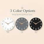 cicininc Wall Clock, Black Silent Non-Ticking, Decorative Battery Operated Wall Clocks for Bedroom, Kitchen, Home, Office, School, Hotel (8 Inch)