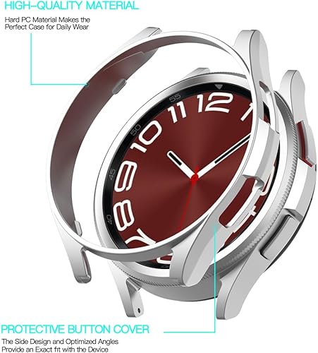 Vista 28 de [2 piezas] Funda de la serie Tucana compatible con Samsung Galaxy Watch6 Classic (1.654 pulgadas, 2023), a prueba de golpes e inastillables