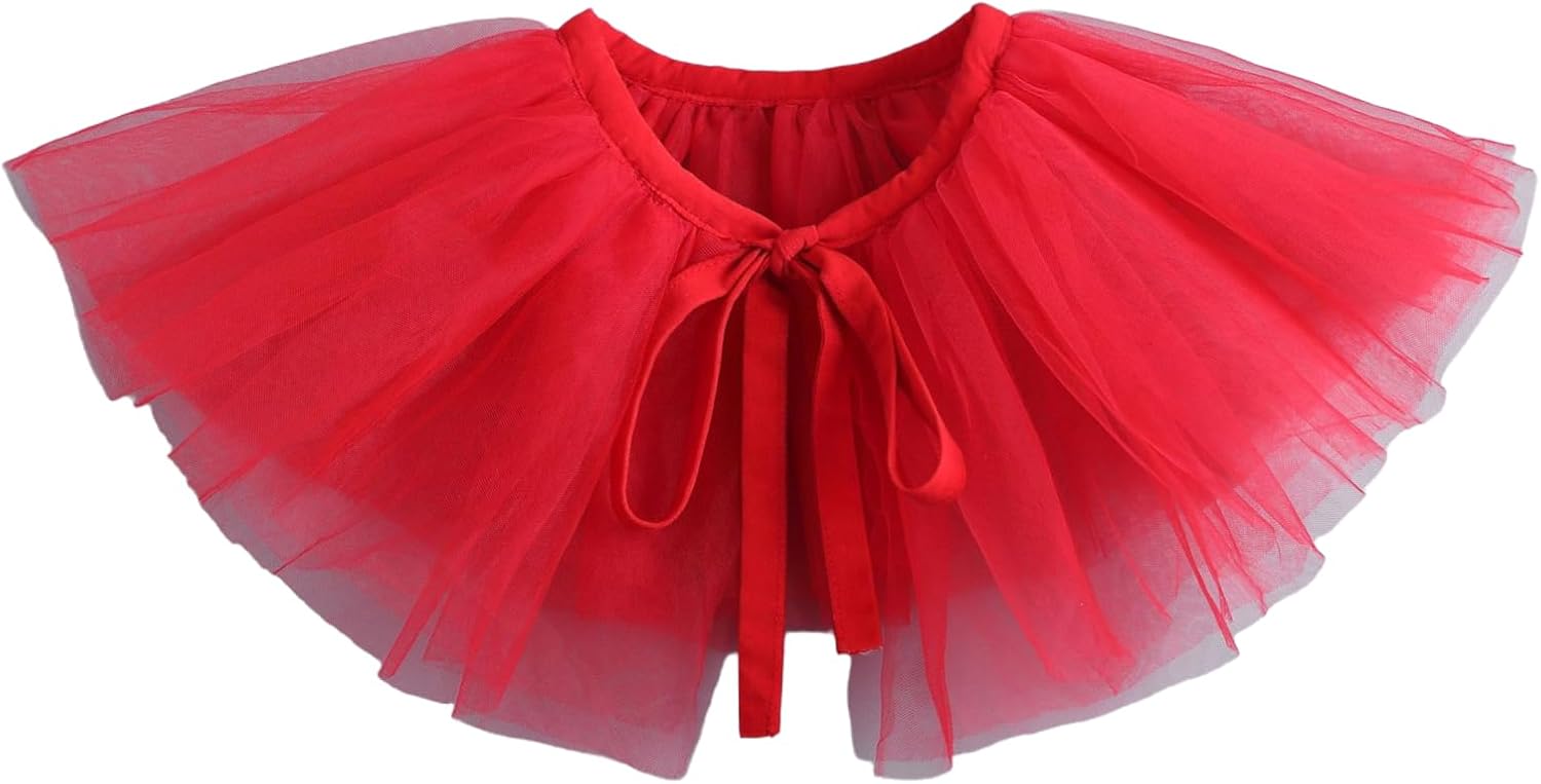 Clown Tulle Ruffle Collar, Layered Mesh Neck Ruffle, Victorian Elizabethan Renaissance Halloween Costume Accessory - Image 4