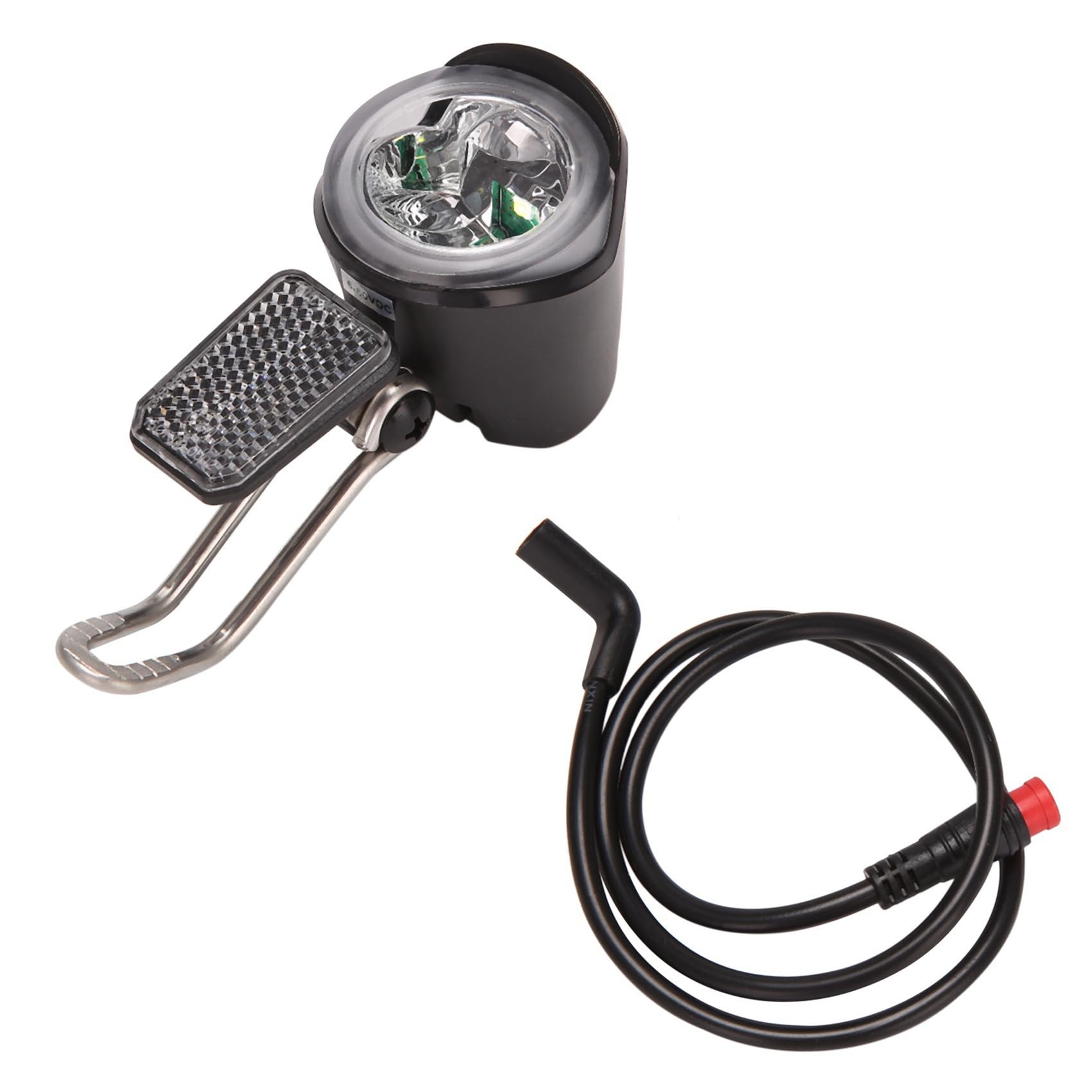 Onchdbfhuu E-Bike Led Headlight 6V 12V 24V 36V 48V 60V Bicycle Light Waterproof Front Headlight Waterproof Connector (2 Pins)