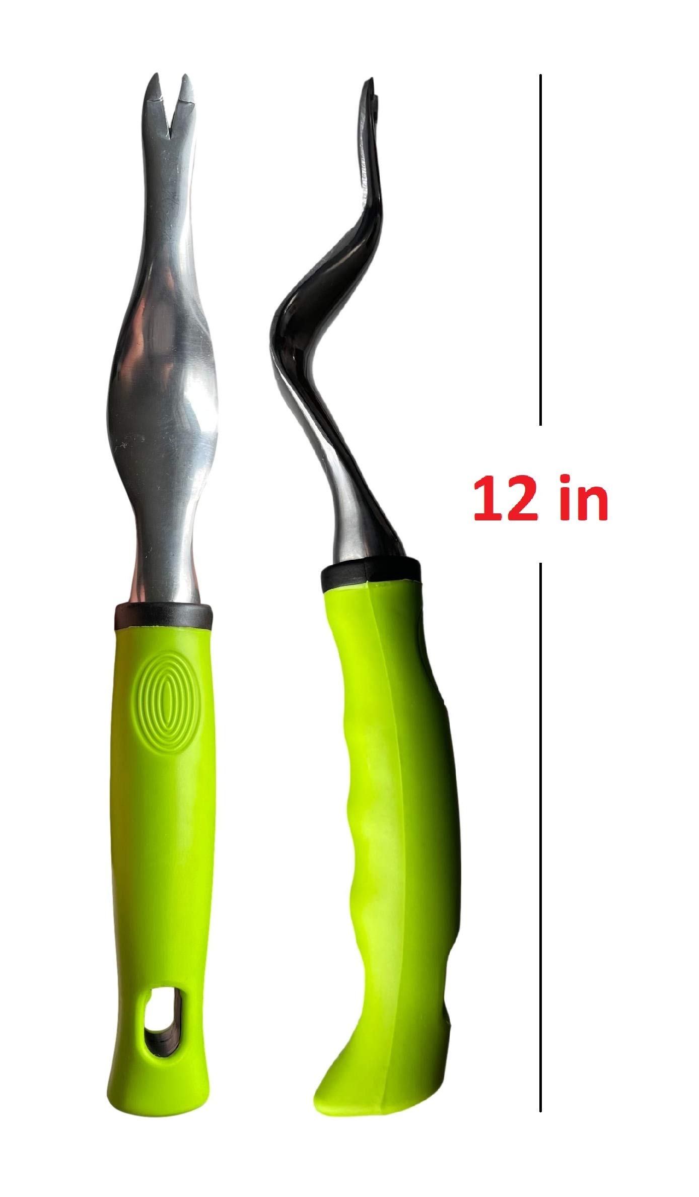 Ogród Guru narzędzie do chwastów z ergonomicznym uchwytem – ściągacz do chwastów do sadzenia, pielenia, pielęgnacji kwiatów i warzyw na trawniku ogródka | odporne na rdzę (2 sztuki)