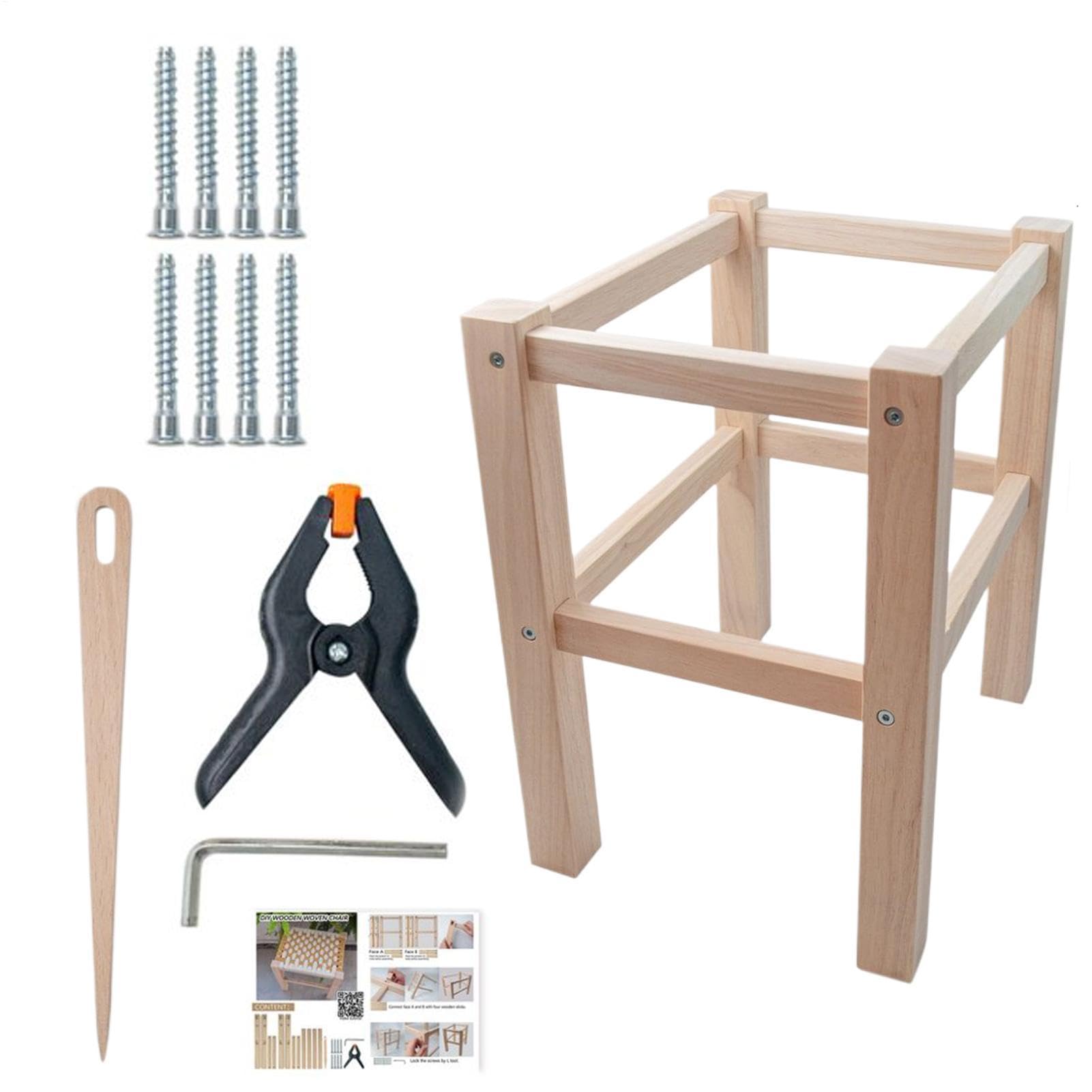 Kit Per Sgabello Poggiapiedi In Legno Non Rifinito Adatto Ai Principianti | Kit Per Sgabello A Gradino In Legno Fai Da Te Progetti Falegnameria Tessitura Ingresso Laboratori Corsi Art