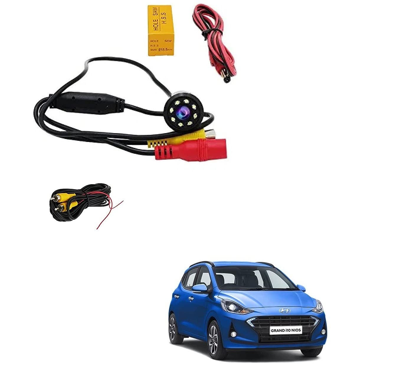 Auto Addict Reverse Parking Camera Car Rear View(Waterproof,LED,Night Vision) for Grand i10 Nios-image-25