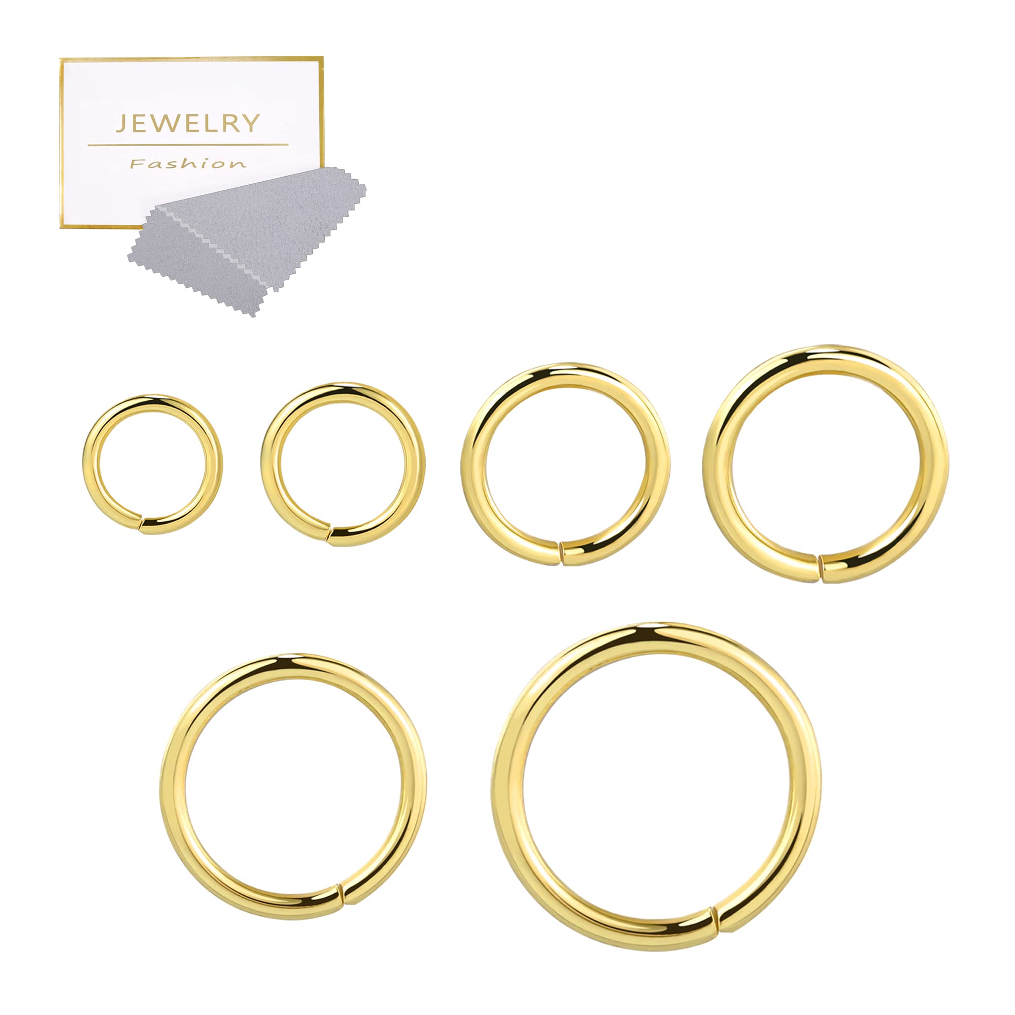 ALEXCRAFT Gold Jump Rings for Jewelry Making 60Pcs Mix 925 Sterling Silver Gold Jump Rings 4 5 6 8 10 mm Split Open Rings 14K Goldplated Thin Rings for Necklace Bracelet Chain Making - Image 2