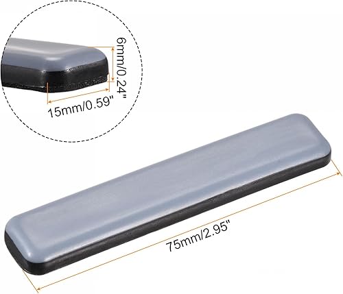 Miniatura 2 de uxcell Deslizadores rectangulares de PTFE de 2.953 in x 0.591 in, adhesivo autoadhesivo para pisos de madera, baldosas cerámicas y alfombras, 12