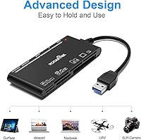 Vista 4 de Lector de tarjetas SD USB 3.0, lector de tarjetas de memoria múltiple 7 en 1 para SD SDXC SDHC Micro SD CF MS MMC cámara de memoria Lector