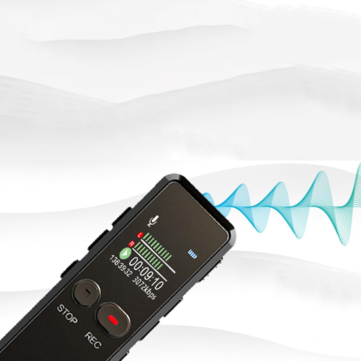 Digital Voice Recorder with Playback, Enhanced Audio Dictaphone with One Touch, 64GB 1536Kbps HD Recording Noise Reduction USB Charge MP3 Player Recorder for Lecture Interview Meeting