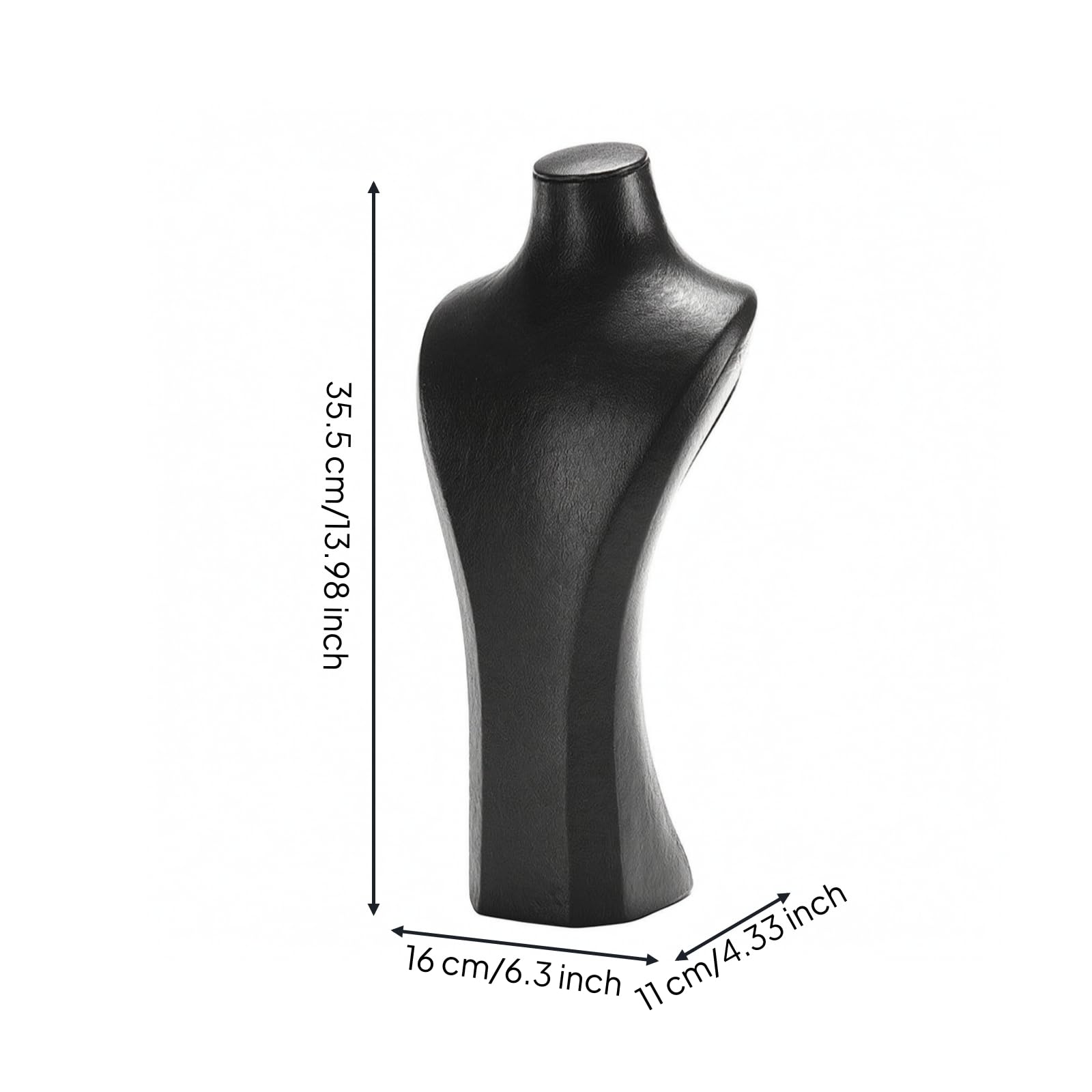 Espositore per Ciondoli Stabile perficie Similpelle, Espositore per Collane, Robusto, Vetrina, Negozi di Gioielli, Gioiellieri, Nero, Stile B