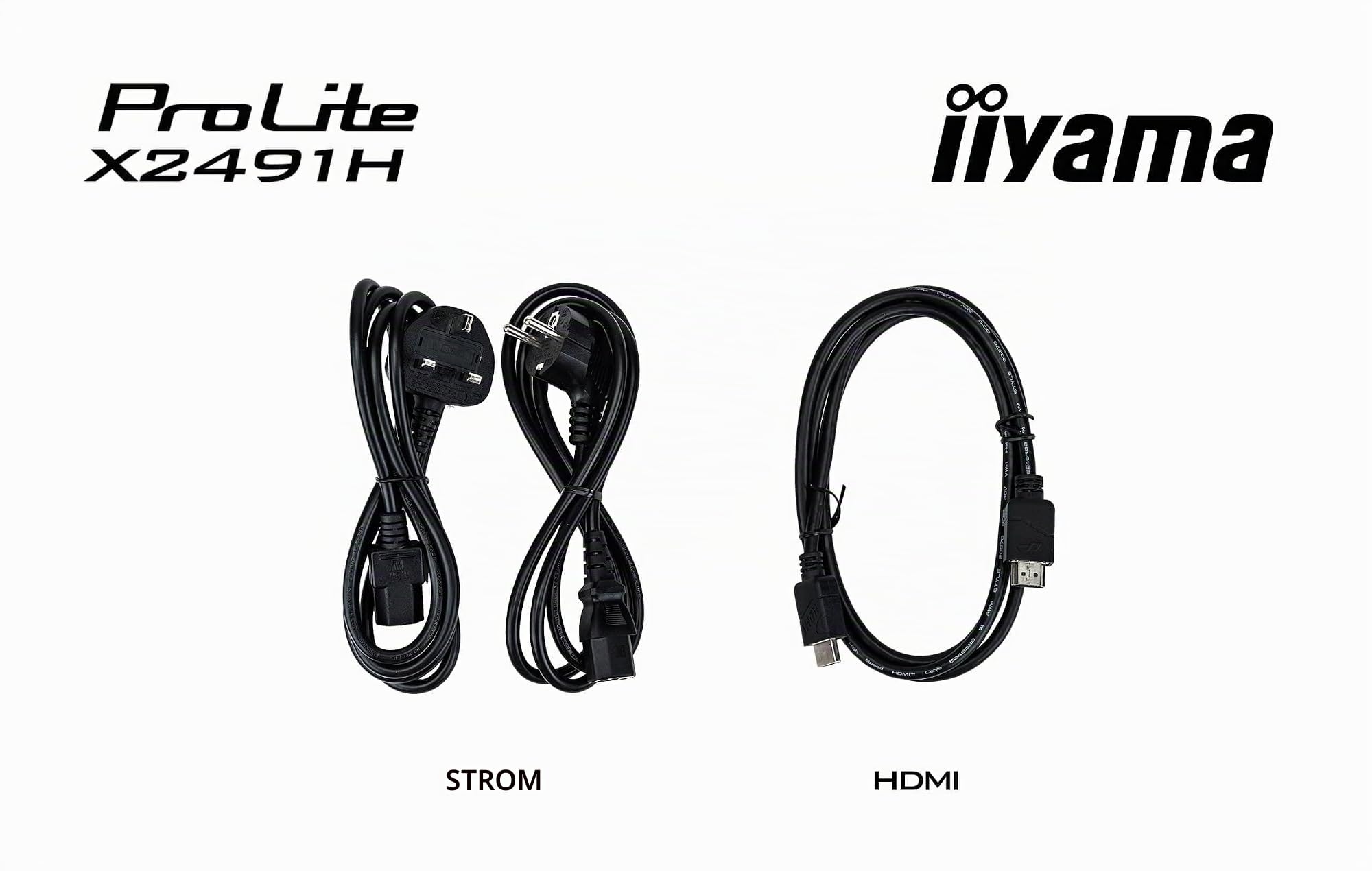 iiyama Prolite X2491H-B1 60,5cm 24" IPS LED-Monitor Full-HD 120Hz HDMI DP Slim-Line Adaptive Sync Energieklasse C schwarz
