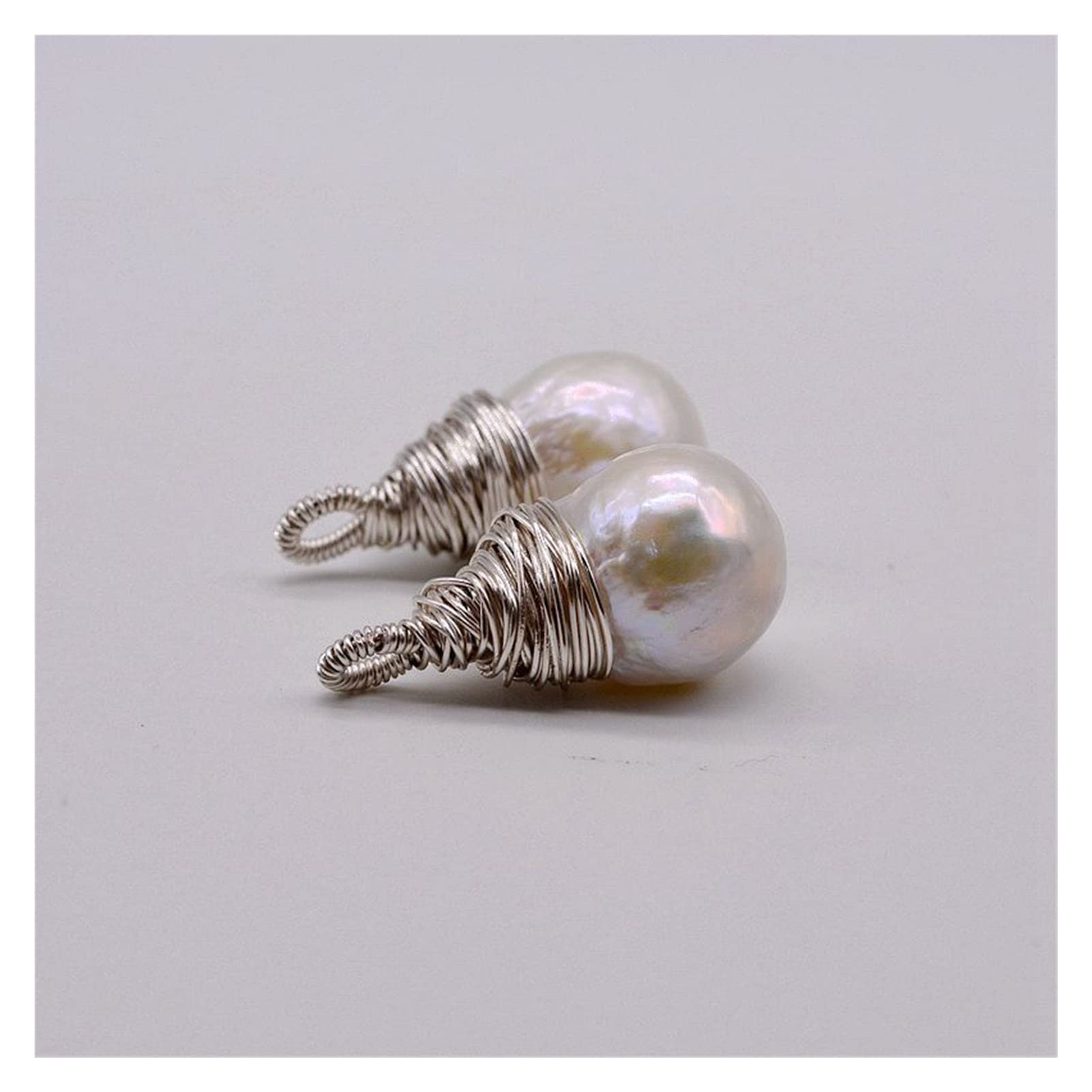 Ciondolo barocco, design in argento sterling, collana di perle barocche bianche, fatto a mano, collana in argento da donna Collane da donna