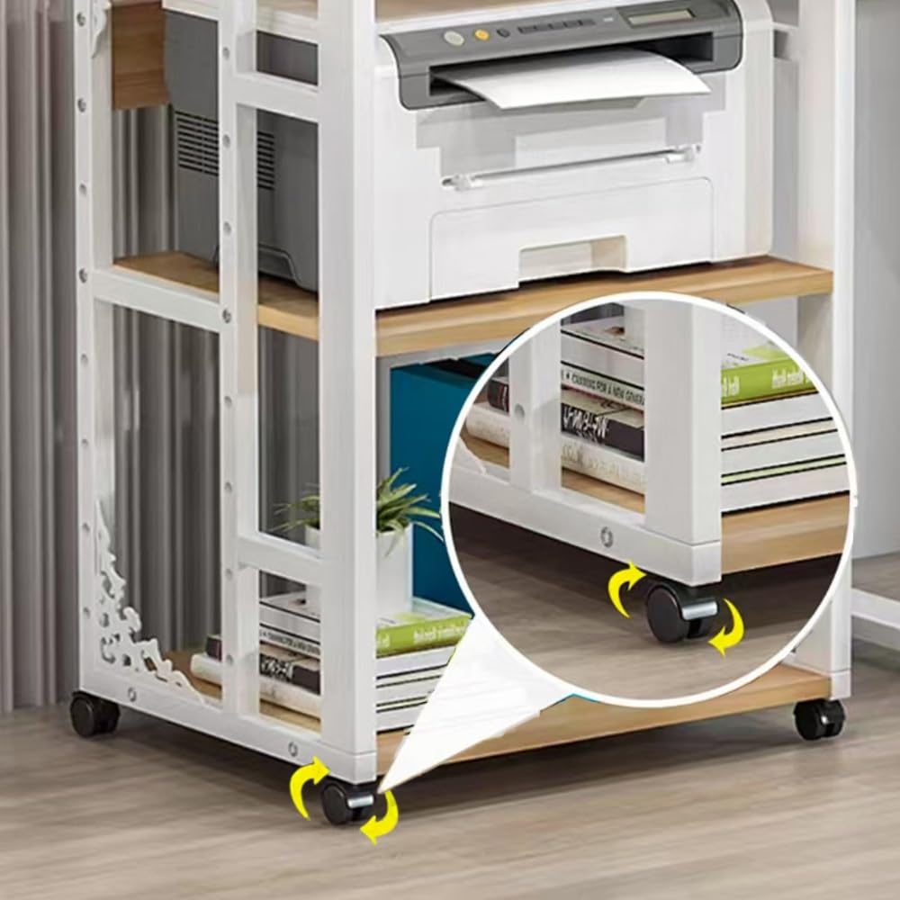 Stereofoniczna szafka pod telewizor / audio z 4 poziomami, z kółkami, wytrzymały stojak na elementy audio HiFi, kolumna stereo do wzmacniacza i konsoli głośnikowej, czarne wykończenie, idealna do