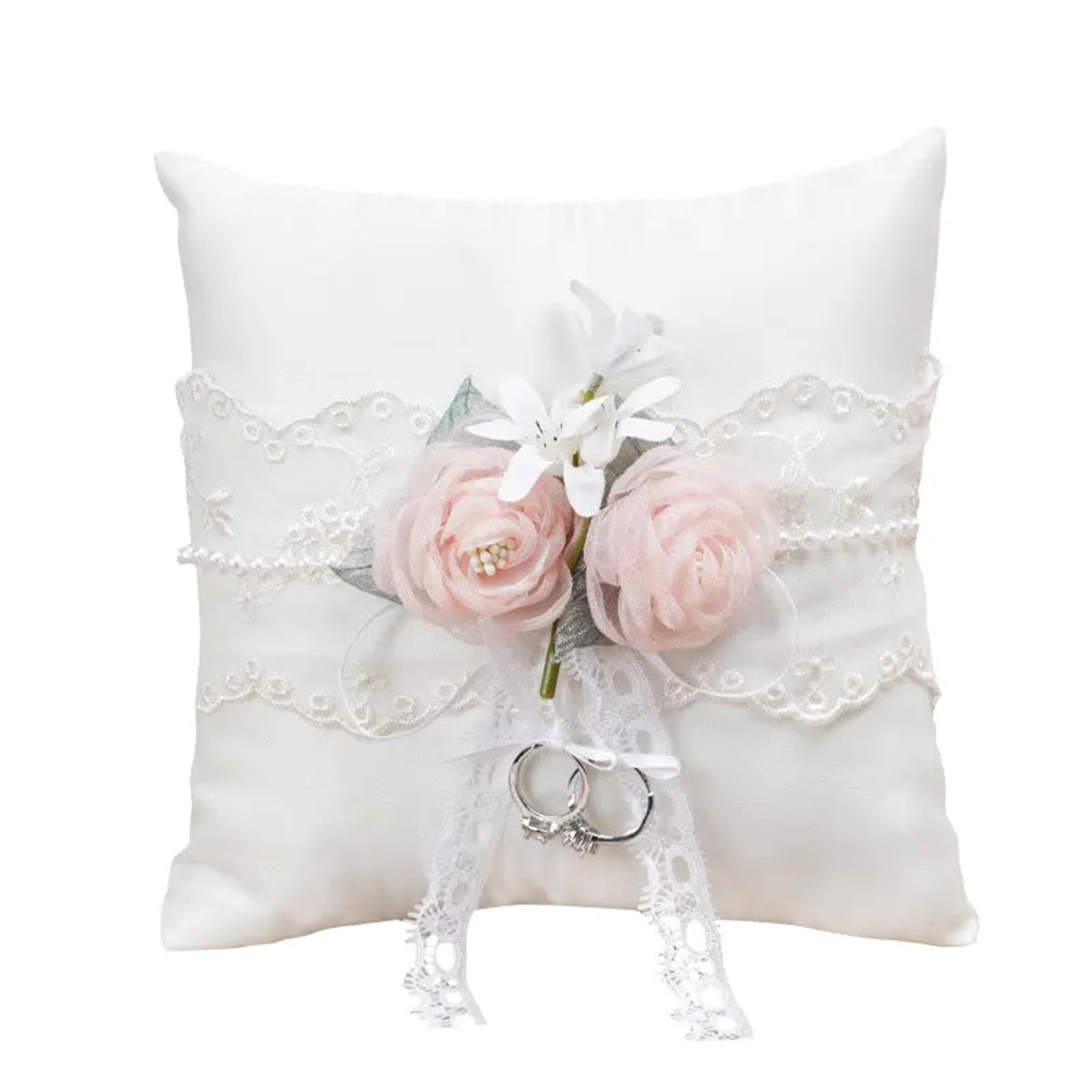 BTRYLDCFA Ring Pillow Support Cushion Ring Pillow Bearer Cushions For Lover Party Decoration Flowers Romantic Decor Pallet(Style03)