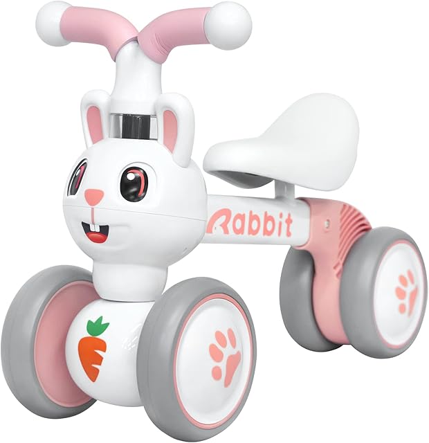 XIAPIA Baby Balance Bike 1 2 3 Years Old Boys Girls Toddler Ride on Toys for 1 Year Old Baby Trike Garden toys 1 st Birthday Gift for Girls Boys Baby Bike Walker No Pedals (Rabbit)