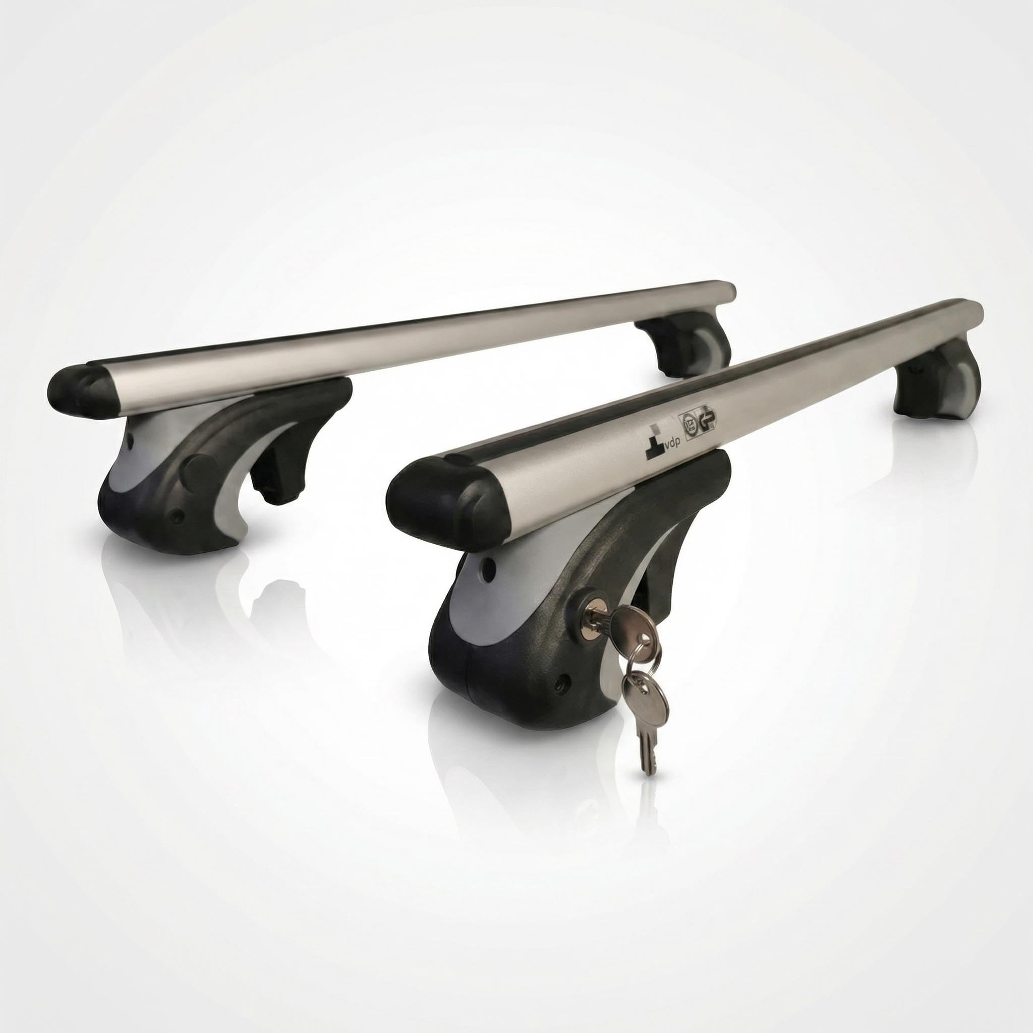 Dachgepäckträger Auto 135cm - Dachträger Universal VDP-R-005 | Auto Dachträger offene Reling | Dachträger für Reling abschließbar | Aluminium Grundträger Dachreling bis 90kg