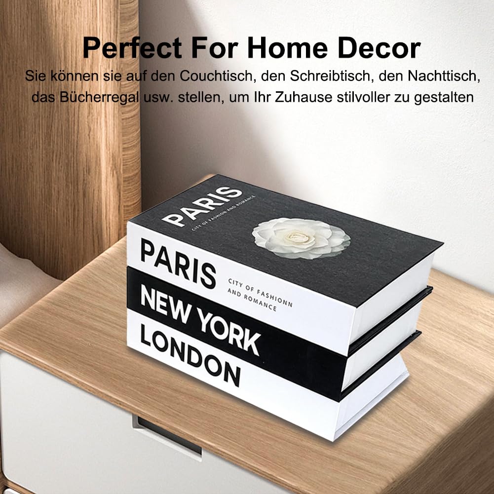 YUJUVI Deko Bücher für Heimdekor 5 Stk Fake Books Dekorative Bücher Dekobücher Faltbare Kartonschachtel nurGefälschte Bücher Display für Home Couchtisch Regale Dekobücher für Büro (5 Stück Set Deko H