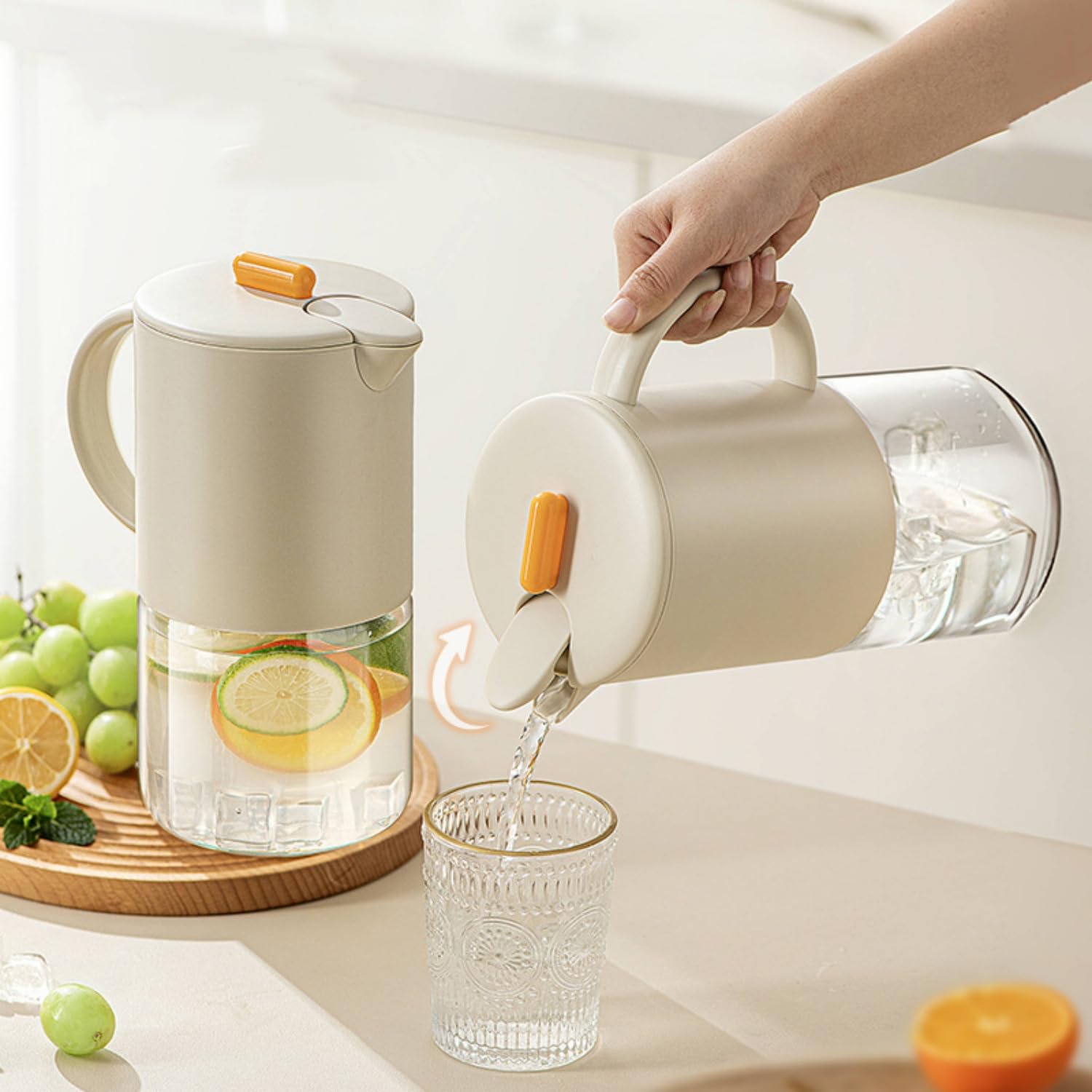 Brocca da tè Freddo da 1.8 Litri con Coperchio in Acciaio