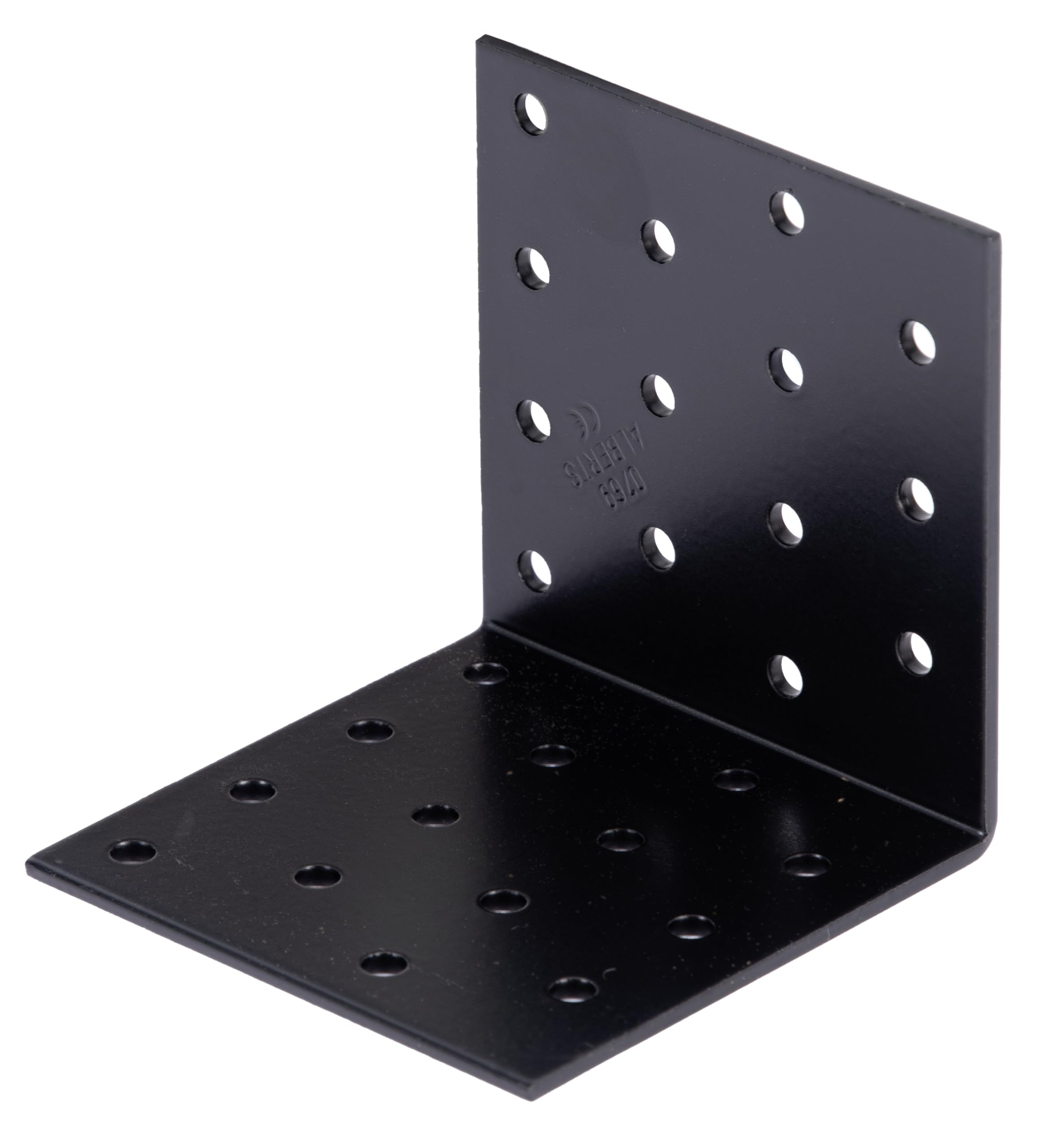 Alberts 824907 Lochplattenwinkel - schwarz - kunststoffbeschichtet - 80 x 80 x 80 x 2,5 mm | 25er Set