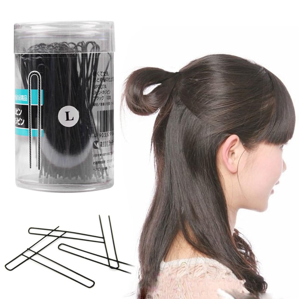 Kallory 100Pcs Metal Bobby Hair Clips for Buns Updo Corrugated U Shaped Hair Pins for Women Hairstyles Daily Use and Parties