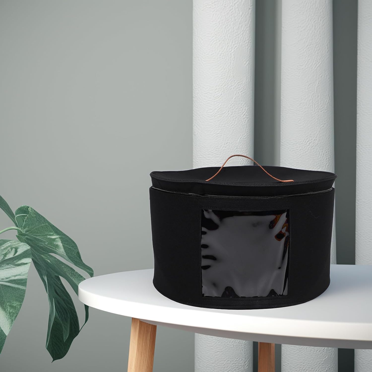 BESPORTBLE Foldable round Hat Organizer Box for Women with Lid Large Capacity Polyester Hat Storage Case and Closet Organizer
